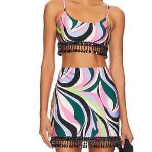 Pat Bo hand beaded top and skirt set